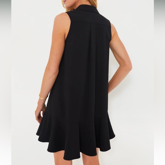 Black Crepe Sleeveless Callahan Shirt Dress - Picture 4 of 10